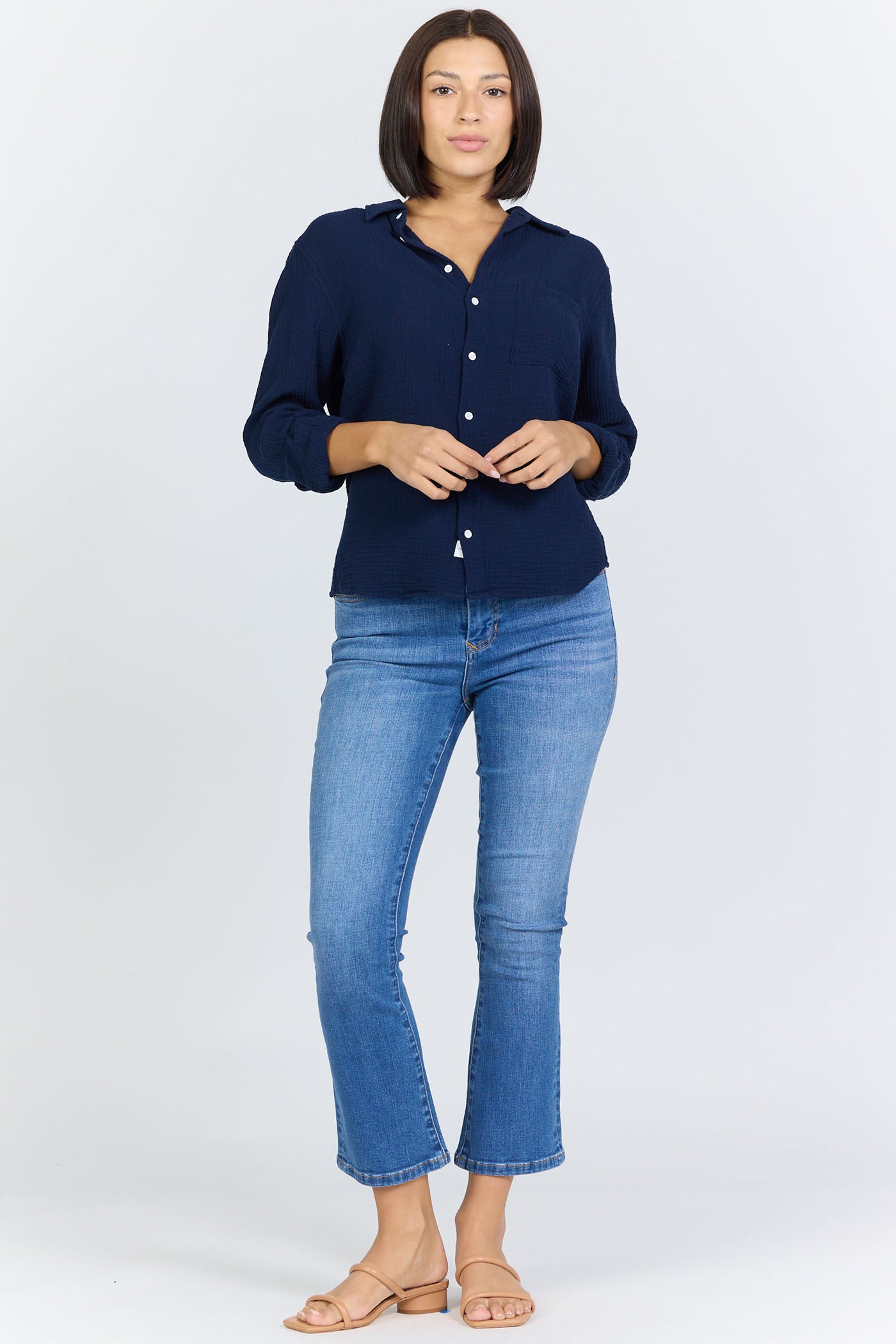Lightweight Cotton Gauze Button-Up | Dear John Gaia