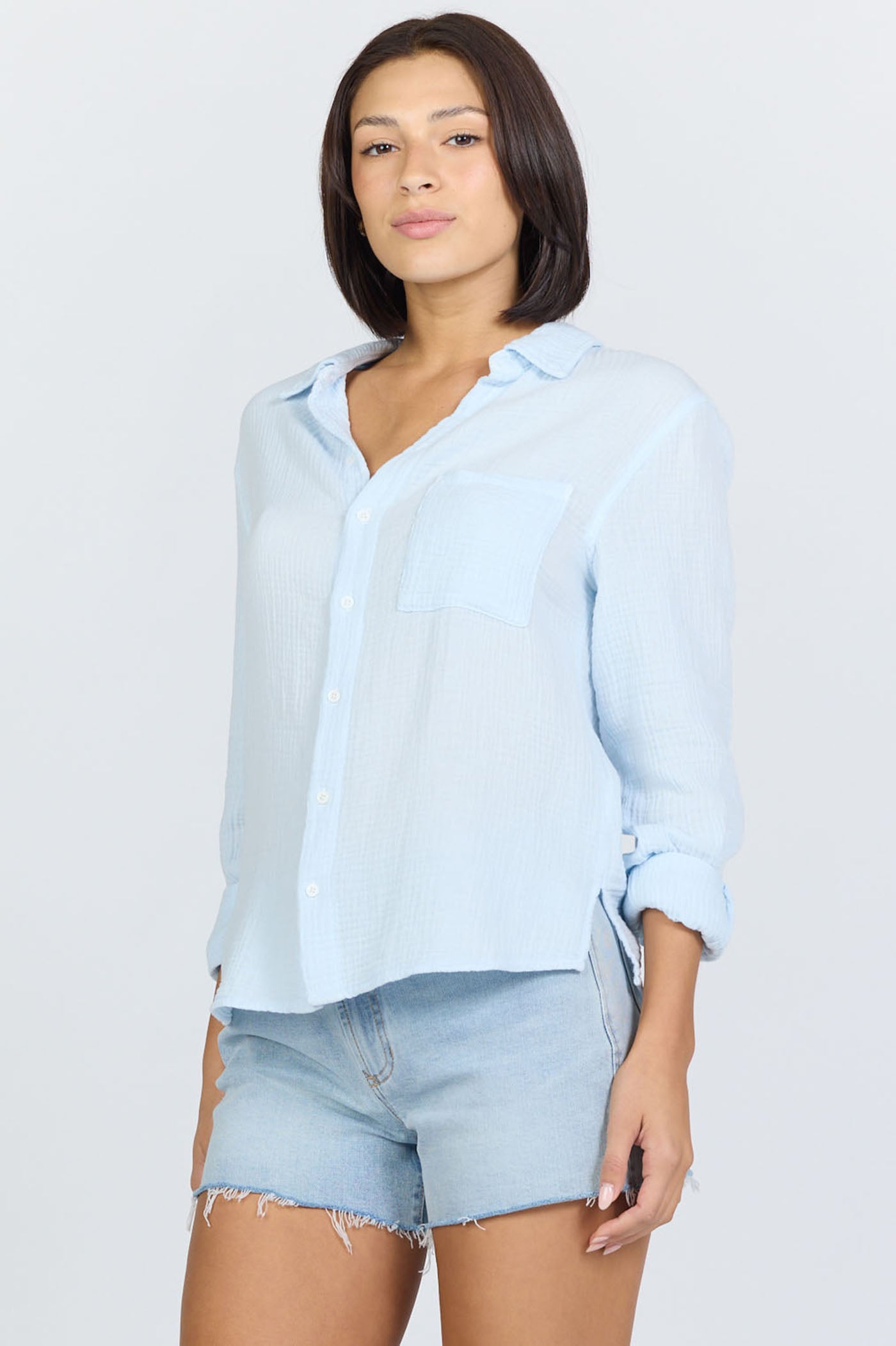 Lightweight Cotton Gauze Button-Up | Dear John Gaia