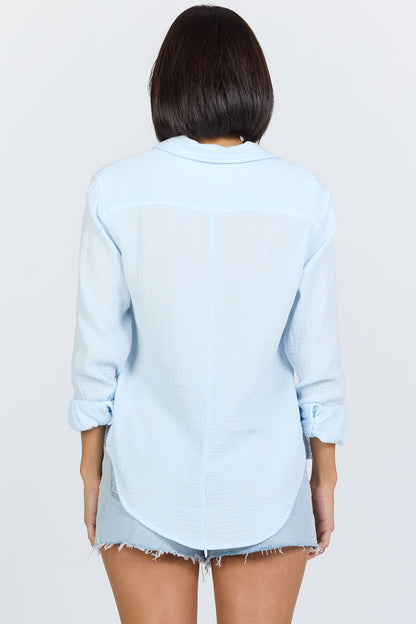Lightweight Cotton Gauze Button-Up | Dear John Gaia