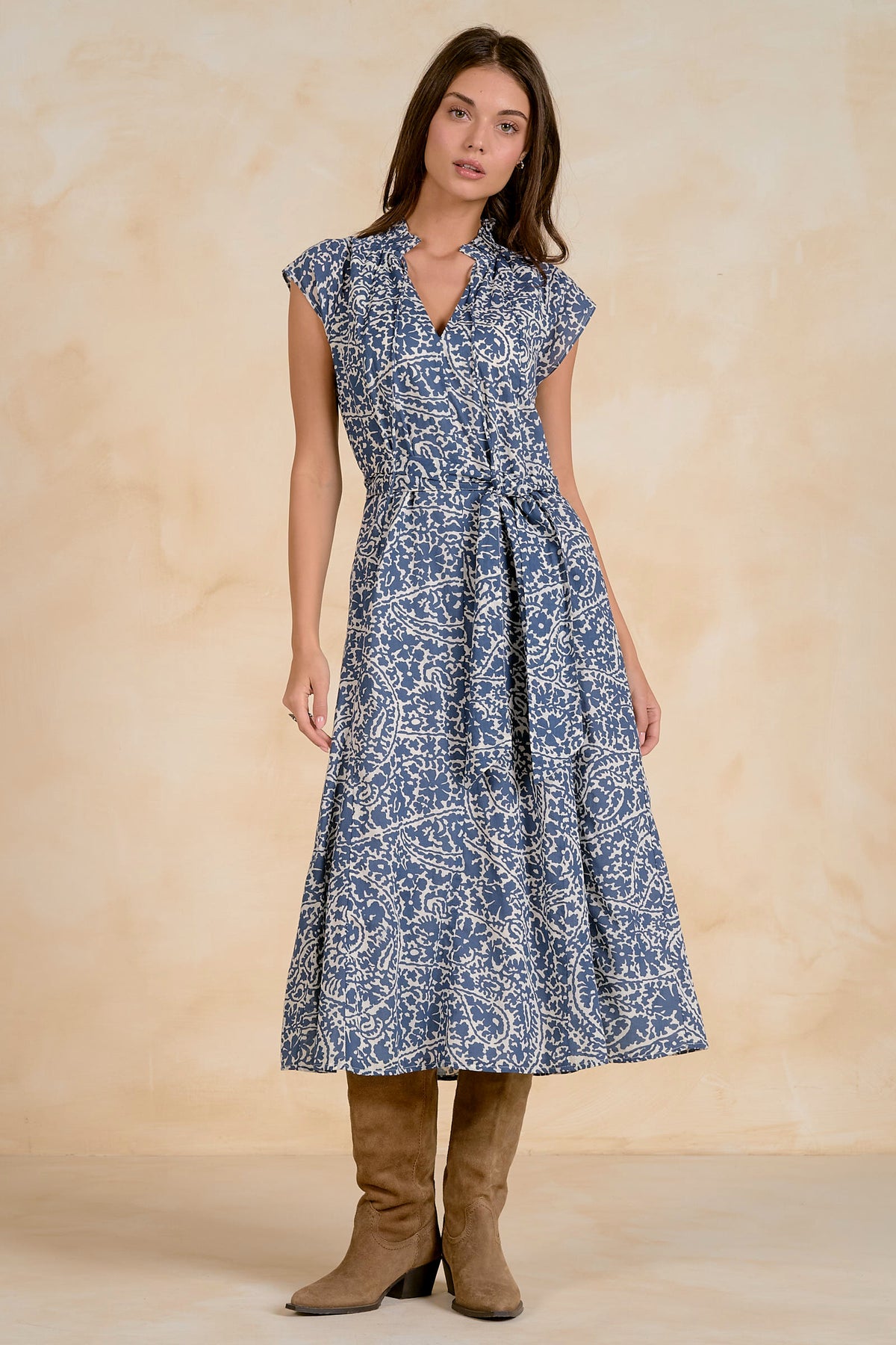Breezy Cap-Sleeve Midi Dress