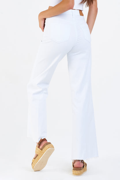 White High-Rise Wide-Leg Jeans | Dear John Fiona