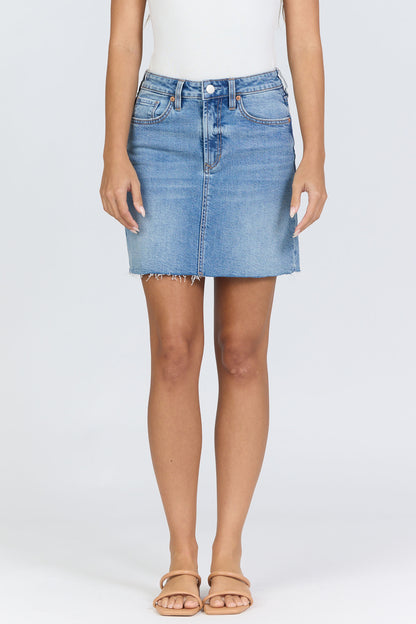 Chic High-Waisted Denim Skirt | Dear John Quinn