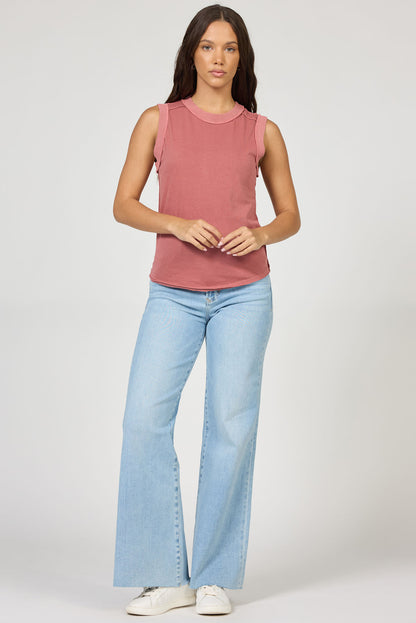 Mineral-Washed Muscle Tank Top