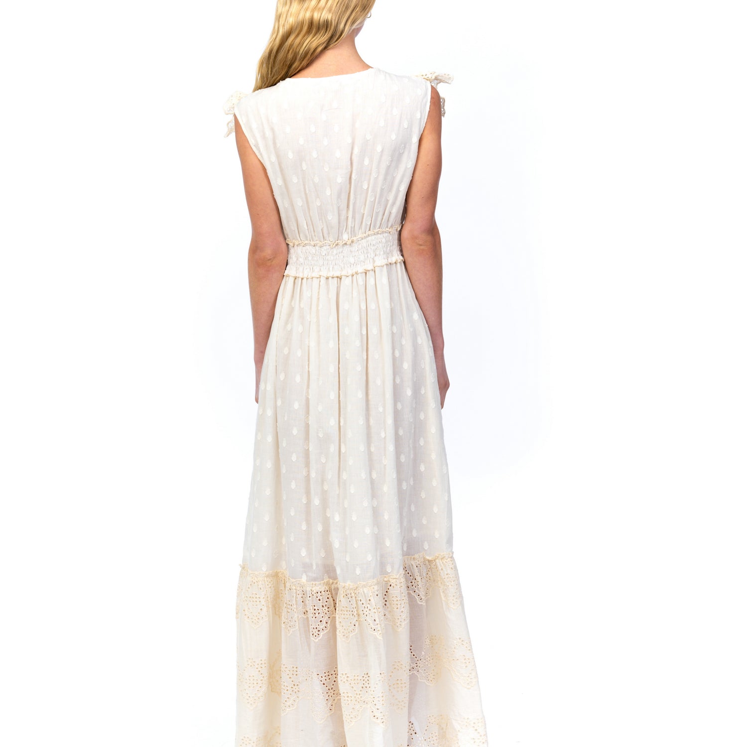 Bohemian Romantic Cream Eyelet Maxi M/L