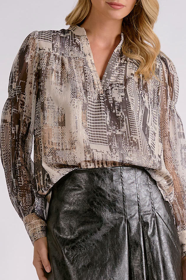 Printed Sheer Blouse