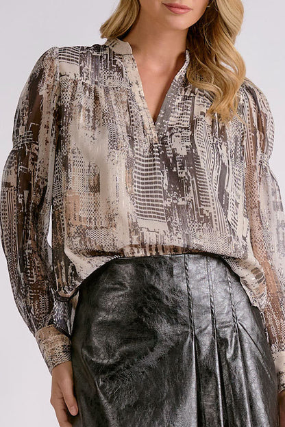 Printed Sheer Blouse