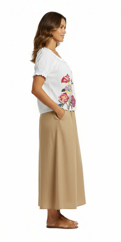 Colorful Bouqet Embroidered Blouse