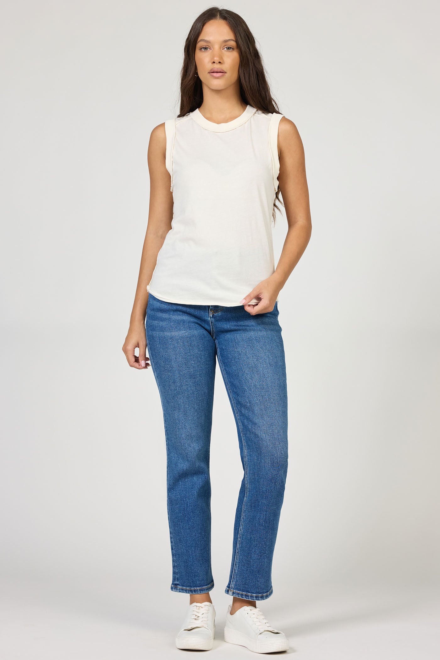 Mineral-Washed Muscle Tank Top