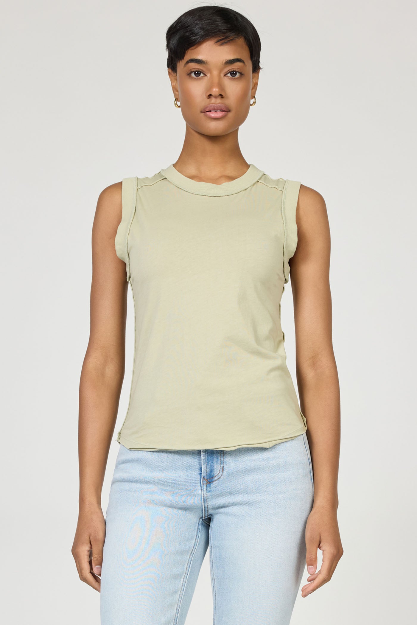 Mineral-Washed Muscle Tank Top
