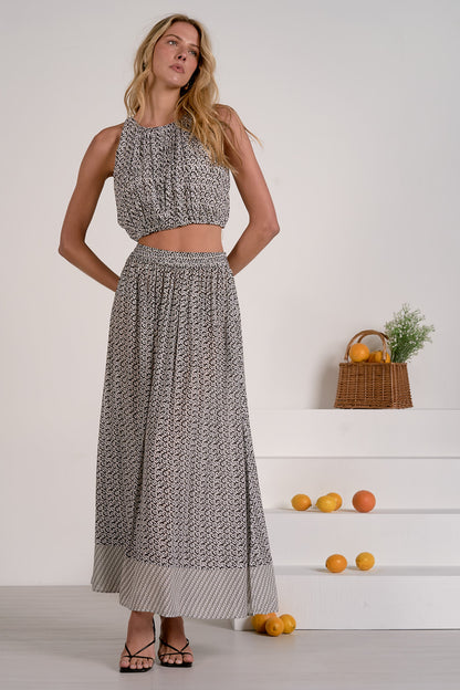 Breezy Smocked-Waist Maxi Skirt