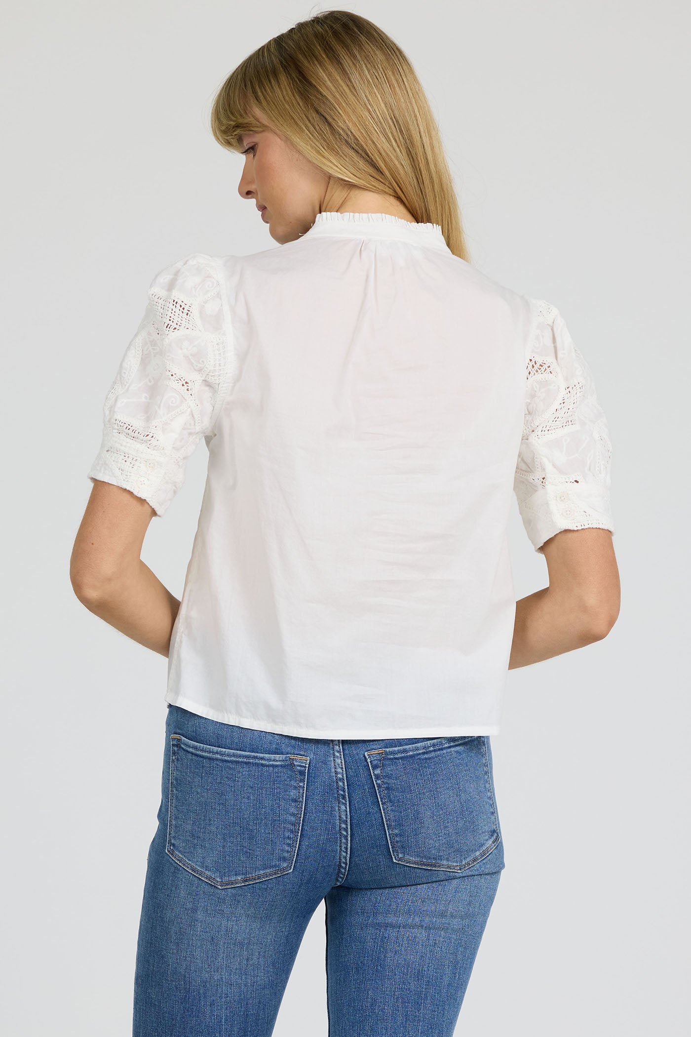 Romantic Lace Puff Sleeve V-Neck | Dear John Sammi