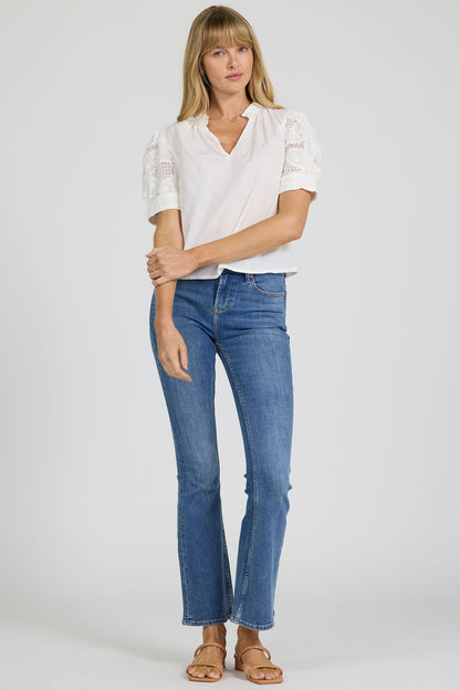 Romantic Lace Puff Sleeve V-Neck | Dear John Sammi