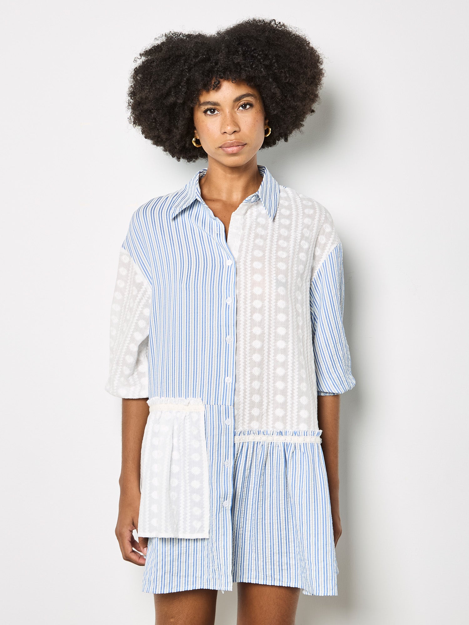 Mixed Media Stripe Dress
