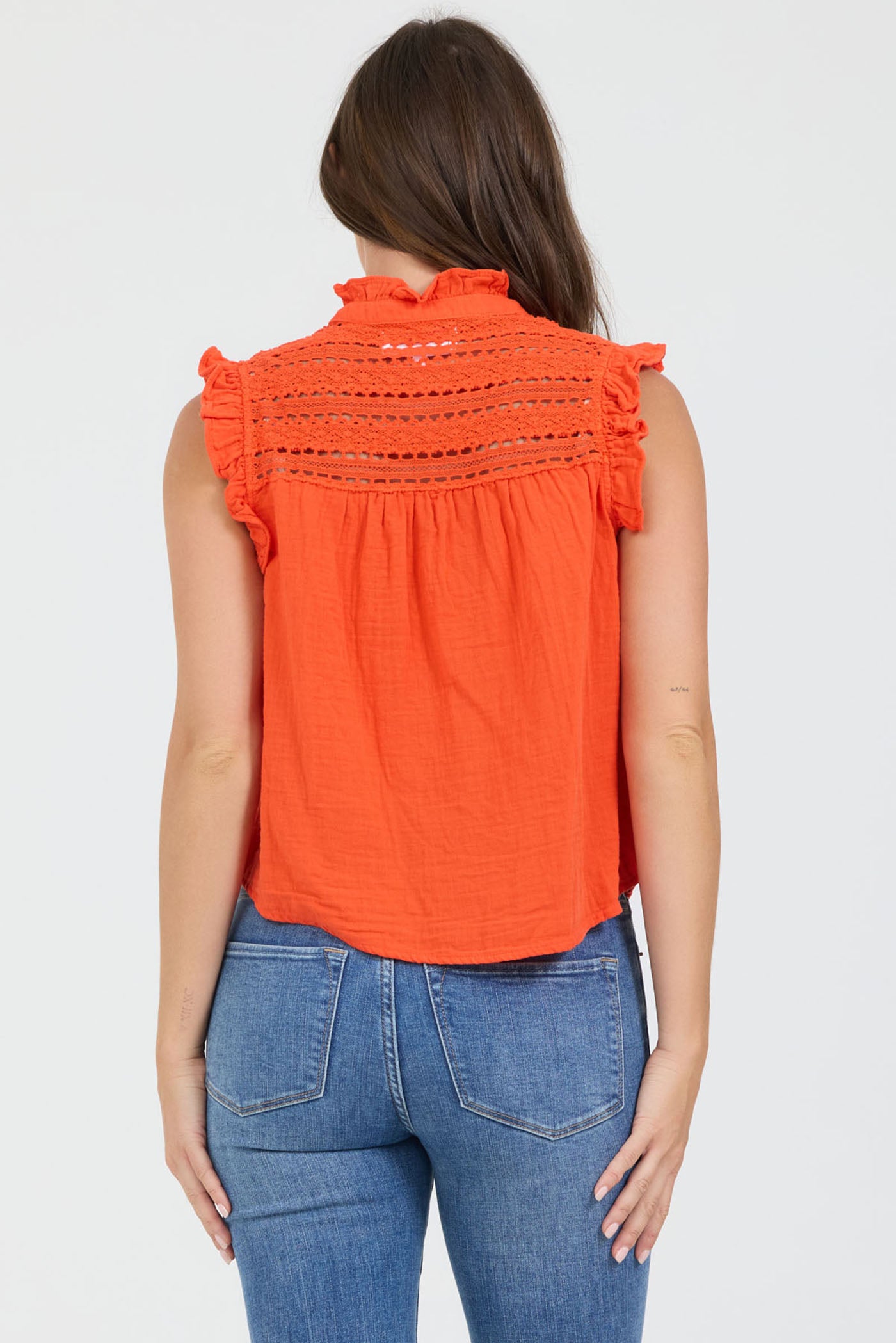 Sleeveless Crochet Detail Top | Dear John Janeca
