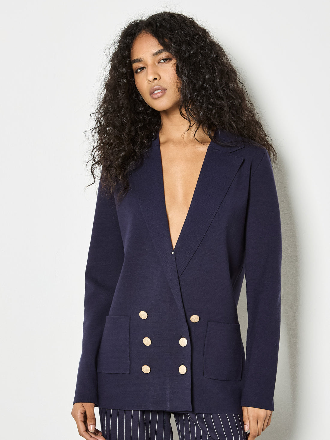 Double Breasted Knitted Blazer