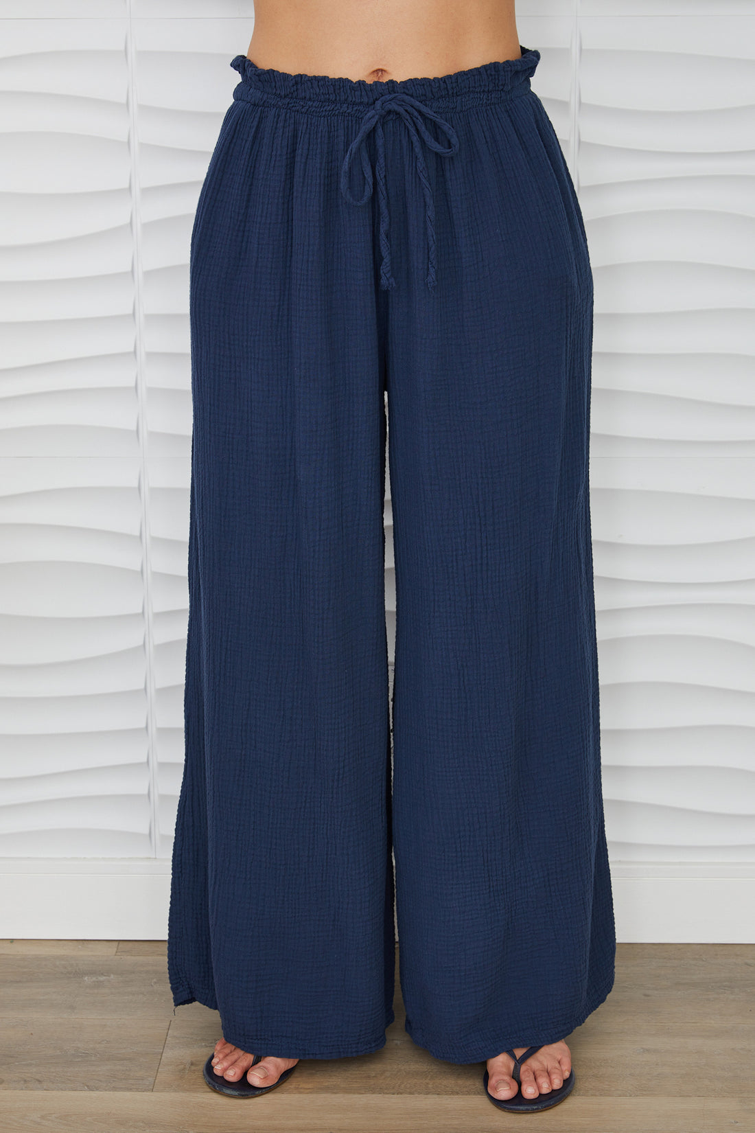 Cotton Gauze Drawstring Pants