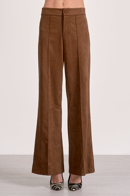 High Waist Faux Suede Pants