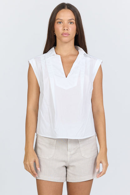 Crisp Cotton Sleeveless Popover