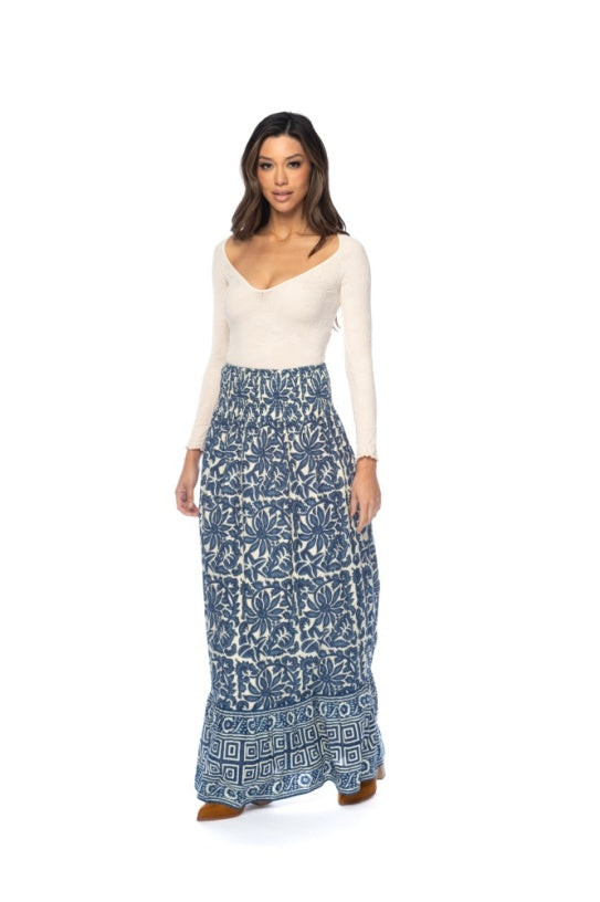 Block Print Maxi Skirt