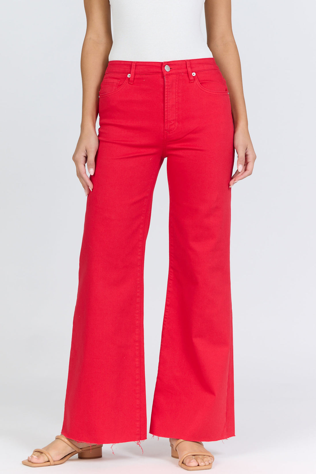 Vibrant Red Jeans | Dear John Fiona