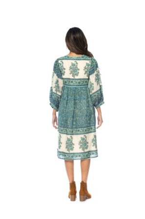 Knee Length Puff Sleeve Dress