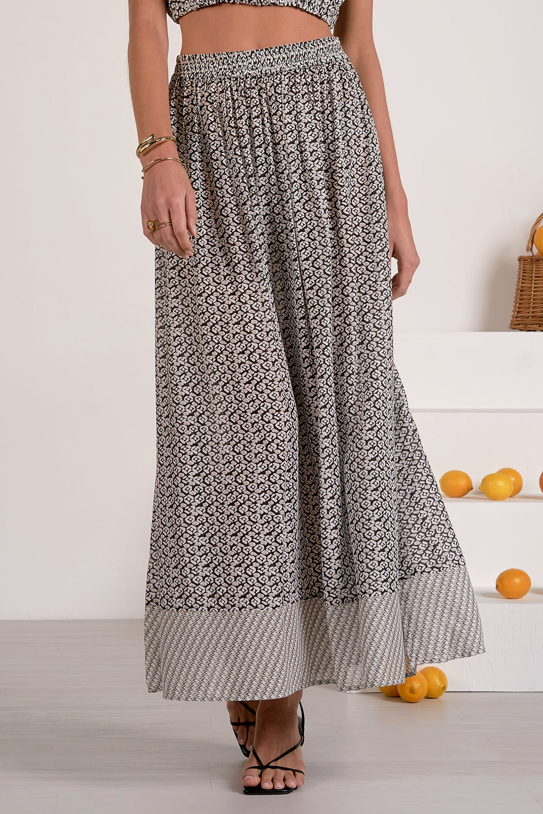 Breezy Smocked-Waist Maxi Skirt