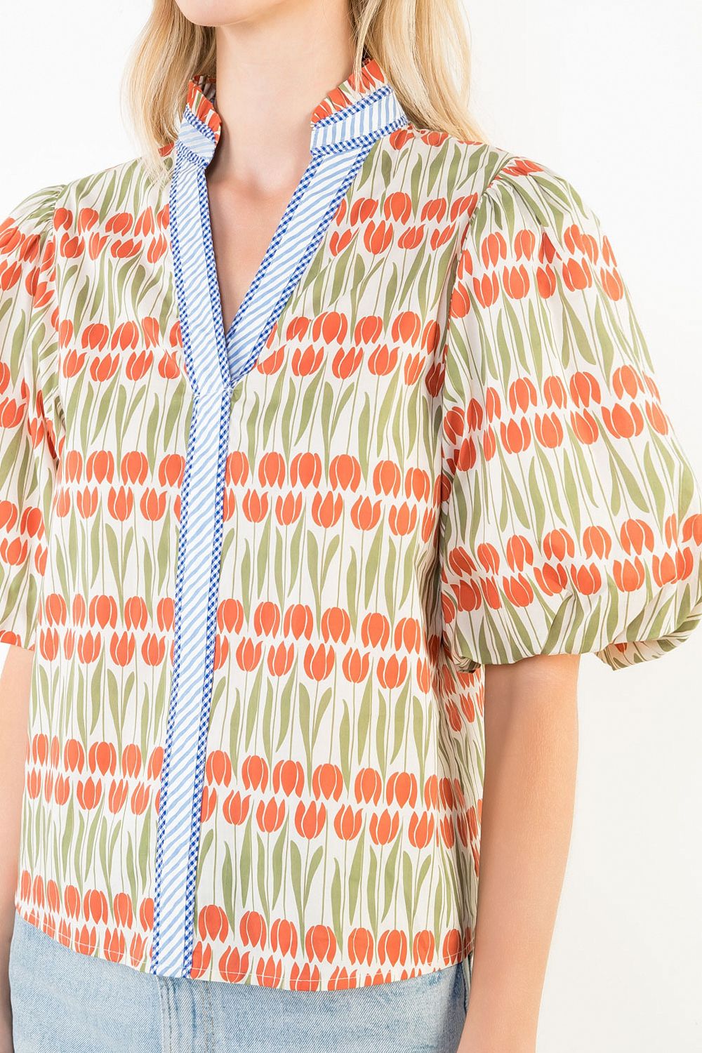 Tulip Fields Button-Down Blouse