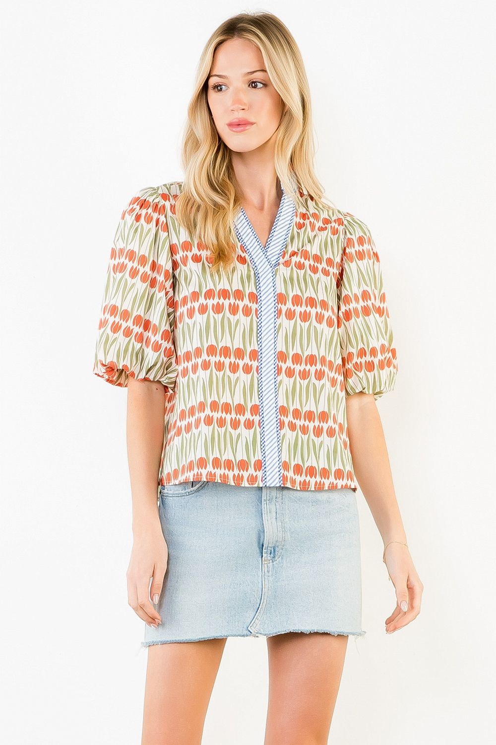 Tulip Fields Button-Down Blouse