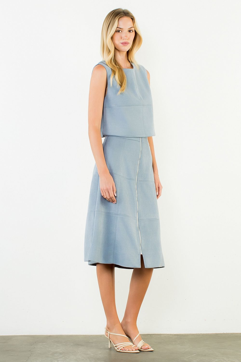 Dusty Blue Sleeveless Blouse