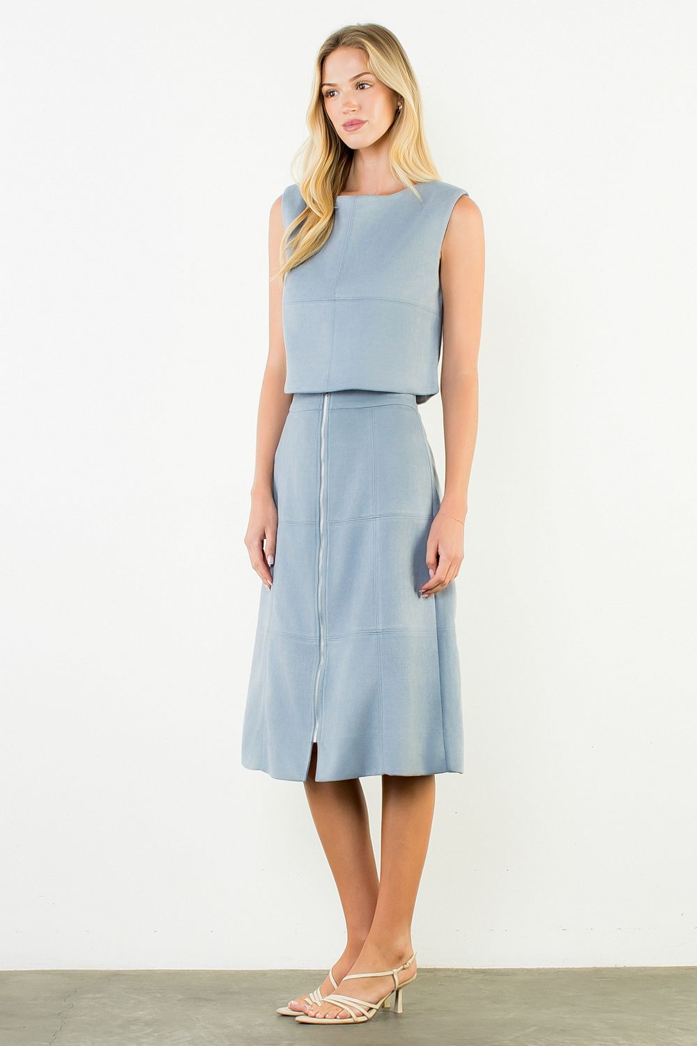 Dusty Blue Sleeveless Blouse