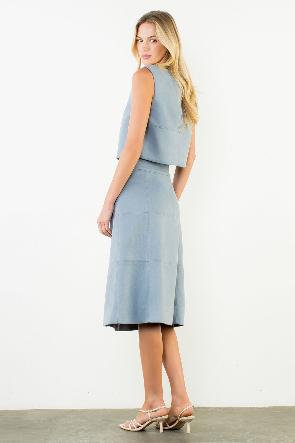 Dusty Blue Sleeveless Blouse