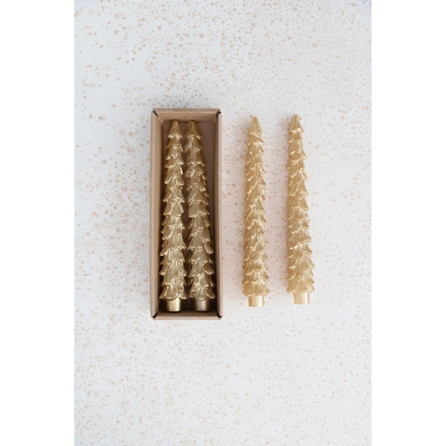 Gold Tree-Shaped Taper Candles