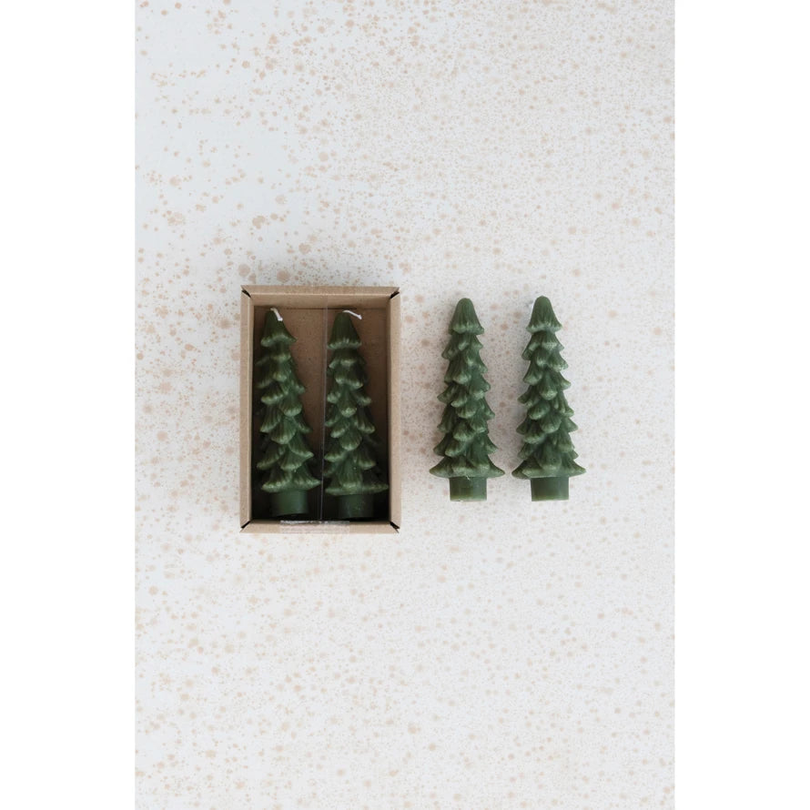 Green Tree-Shaped Taper Candles