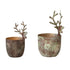 Metal Tealight/Votive Holders with 3D Deer Heads, Set of 2