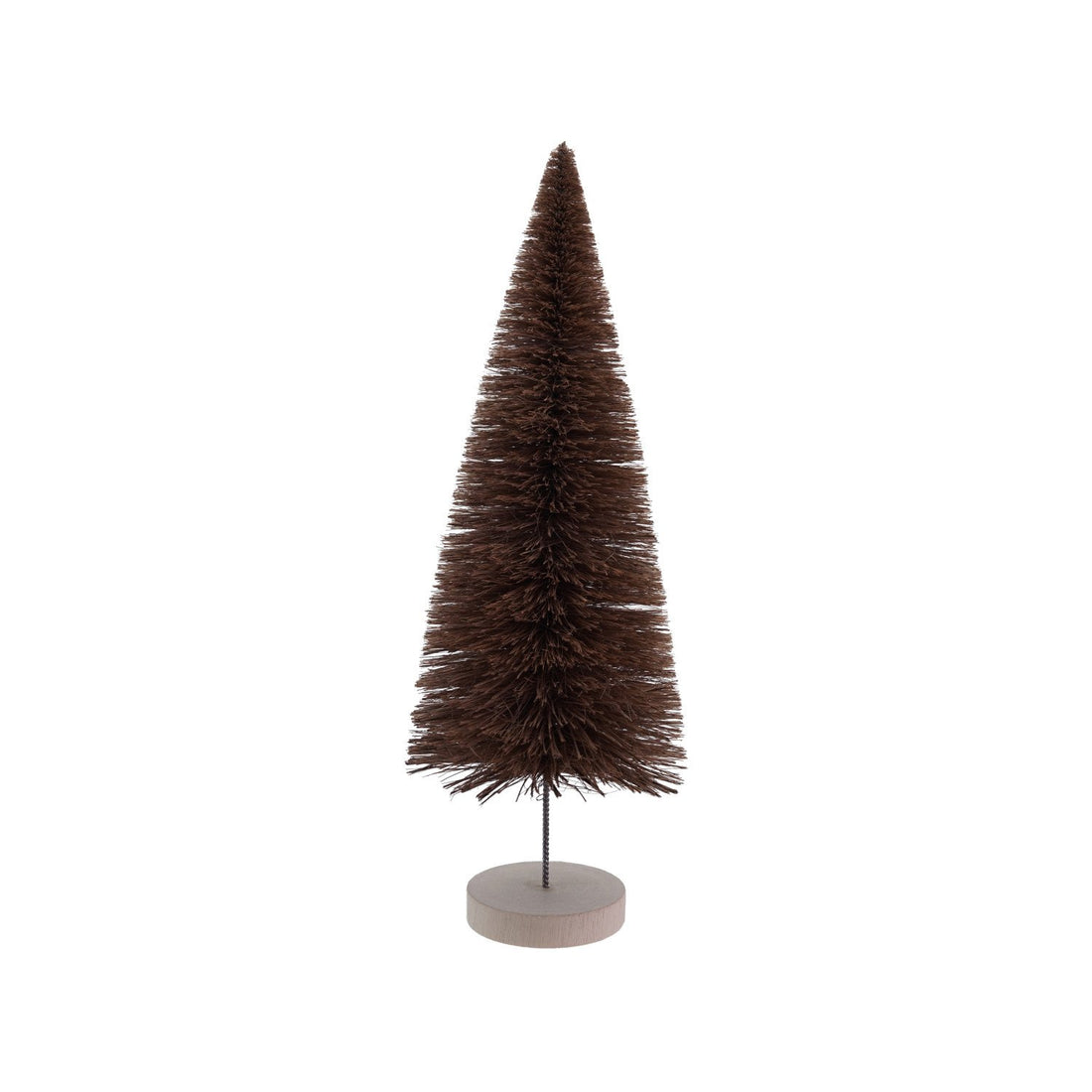5" Round x 14"H Sisal Bottle Brush Tree with Wood Base, Brown