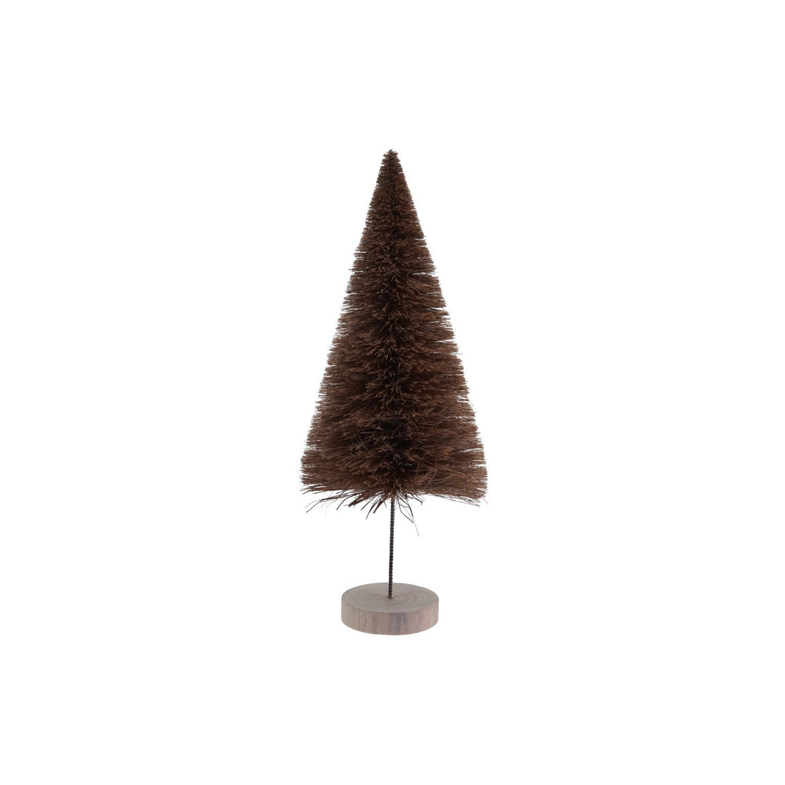 4-1/2" Round x 12"H Sisal Bottle Brush Tree with Wood Base, Brown