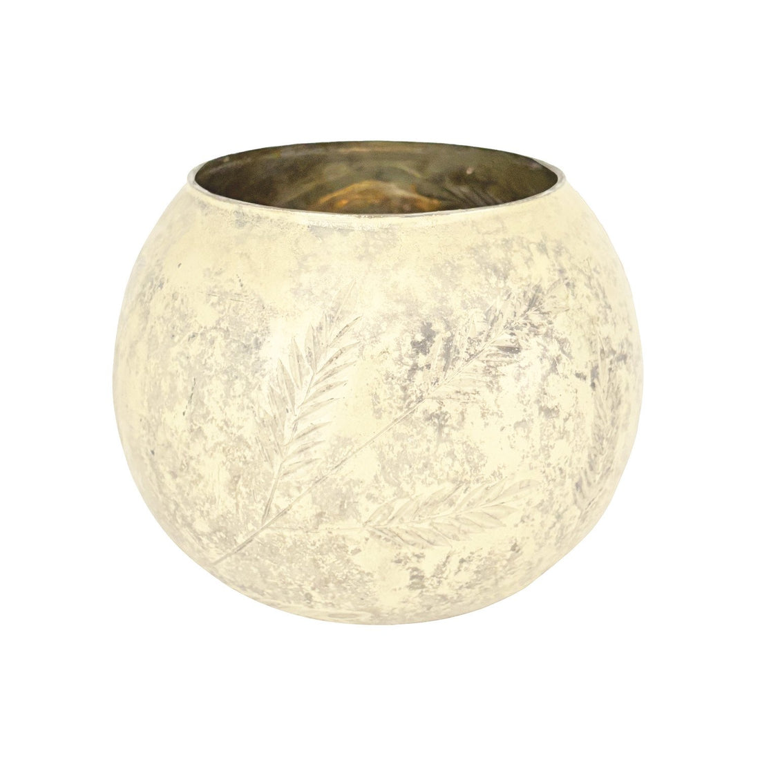 Etched Mercury Glass Tealight/Votive Holder with Design