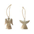 Metal Angel Ornament with Embossed Flowers/Cut-Outs, 2 Styles
