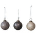 3" Round Glass Hobnail Ball Ornament, Distressed Finish, 3 Colors