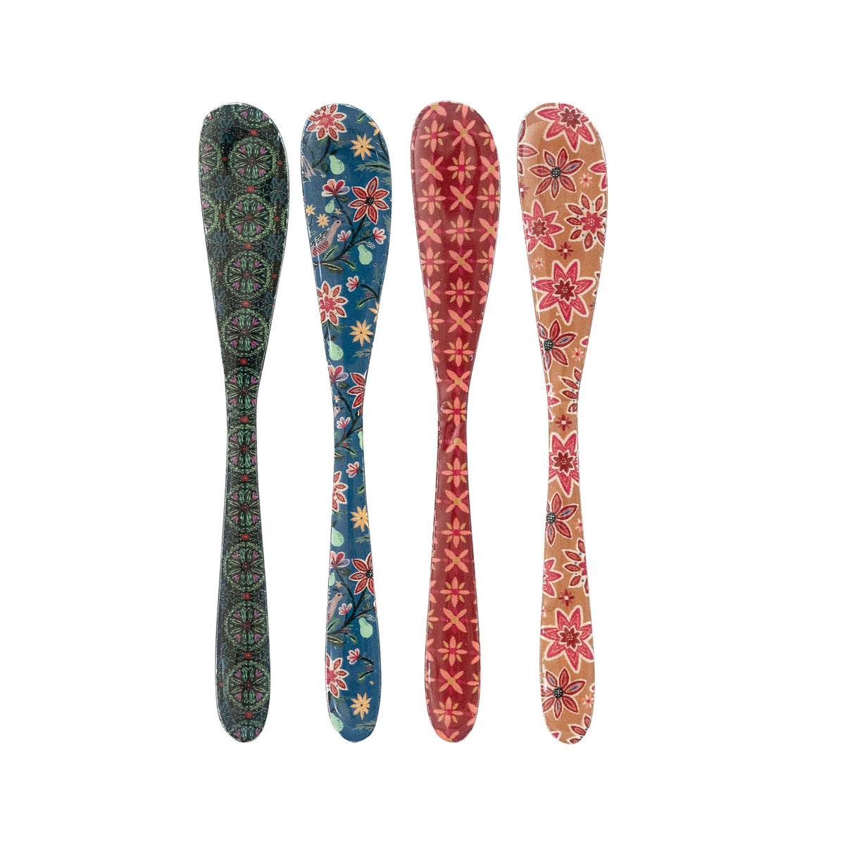 Enameled Stainless Steel Canape Knife with Patterns, 4 Styles ©