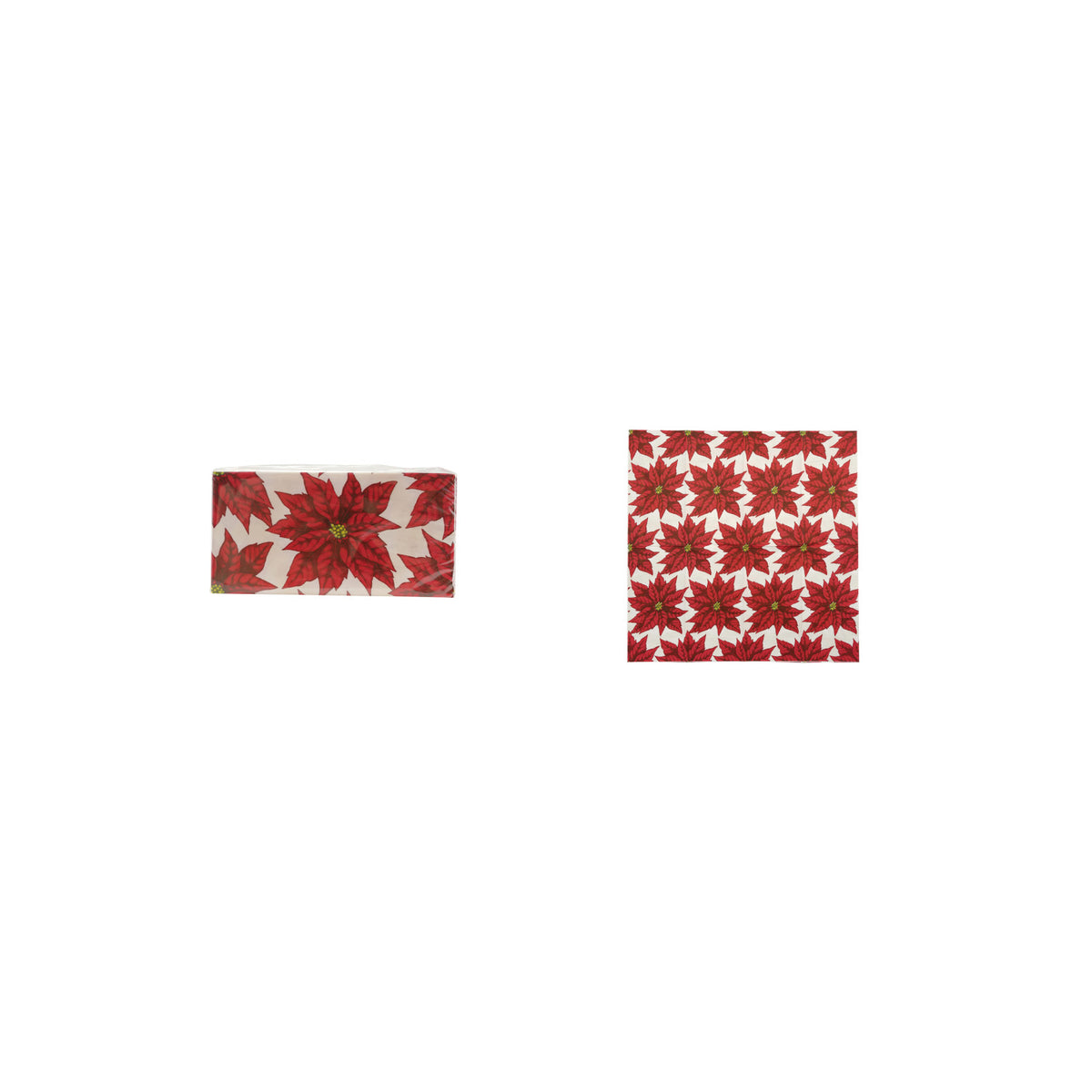 Paper Napkins with Poinsettia Pattern &amp; Red (Contains 20 Folded Pieces) ©