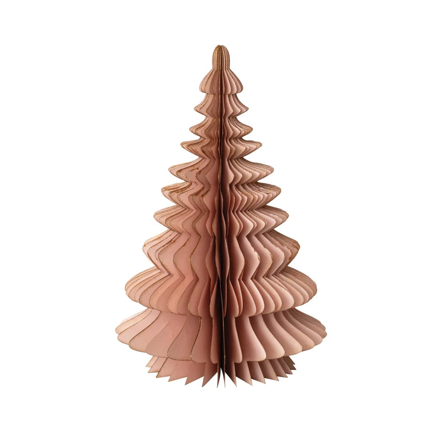 Blush Paper Honeycomb Christmas Tree