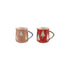 10 oz. Stoneware Organic Shaped Mug with Wax Relief Trees, 2 Colors