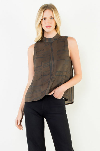 Zebra Print Sleeveless Top